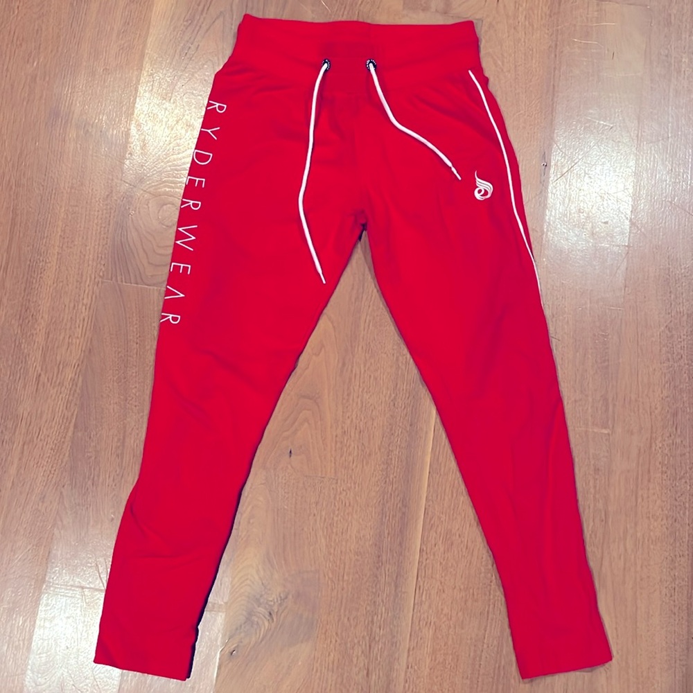 Ryderwear classic vintage look leggings Red w/white piping down leg